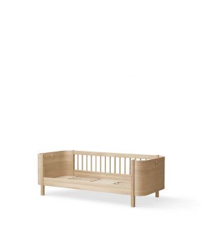 Cot bed incl. junior kit, Oak - Wood mini+