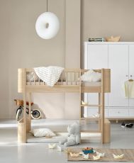 Low loft bed, Oak - Wood mini+